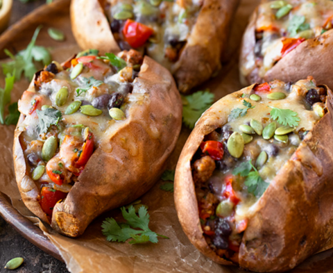 STUFFED SWEET POTATOES