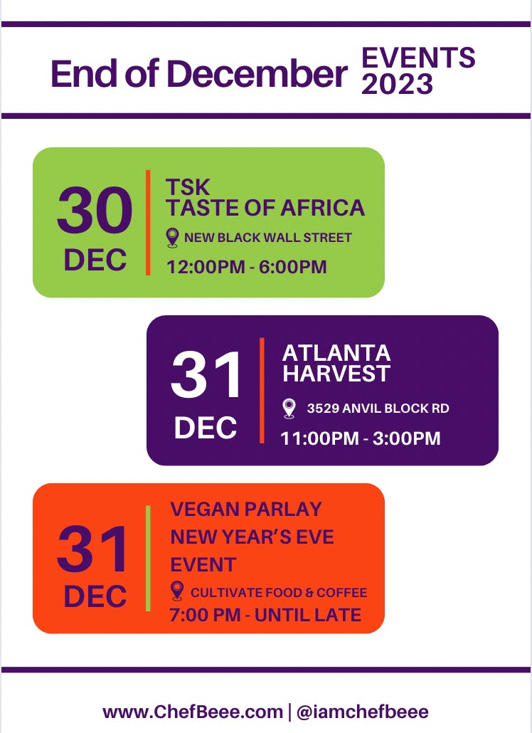 END OF DECEMBER WEEKEND HAPPENINGS – Essentially Chef Beee