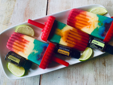 Homemade Essential Oil Infused Chakra Popsicles