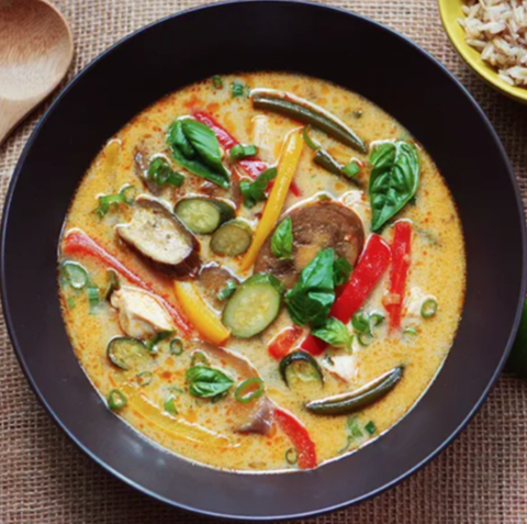 LEMONGRASS CURRY SOUP WITH SPRING VEGGIES