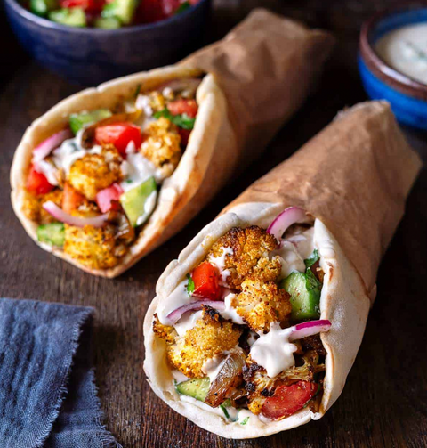 CAULIFLOWER & SHAWARMA WRAPS